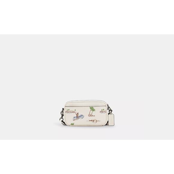 NWT COACH CBI35 Jayden Crossbody Bag Surf Print Refined Pebble Leather Chalk - Picture 2 of 8